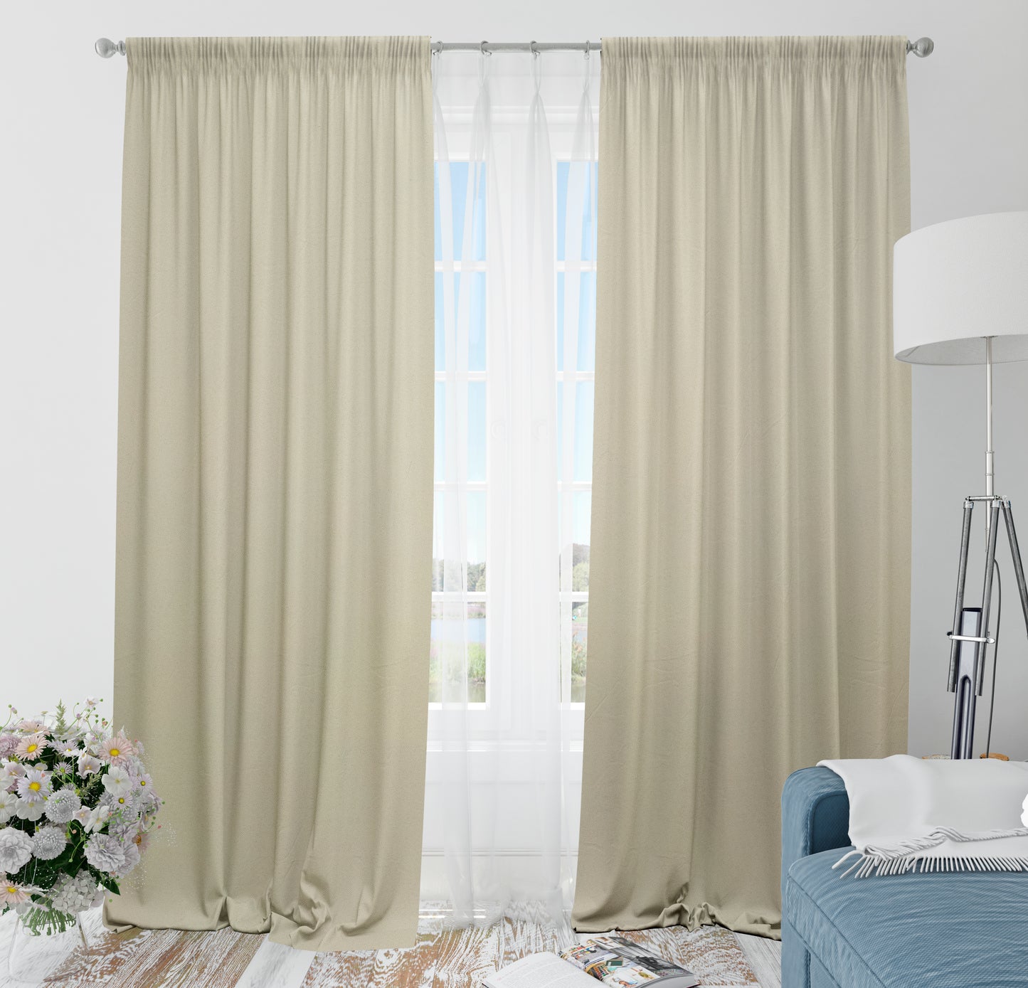 Blackout curtain light sand color