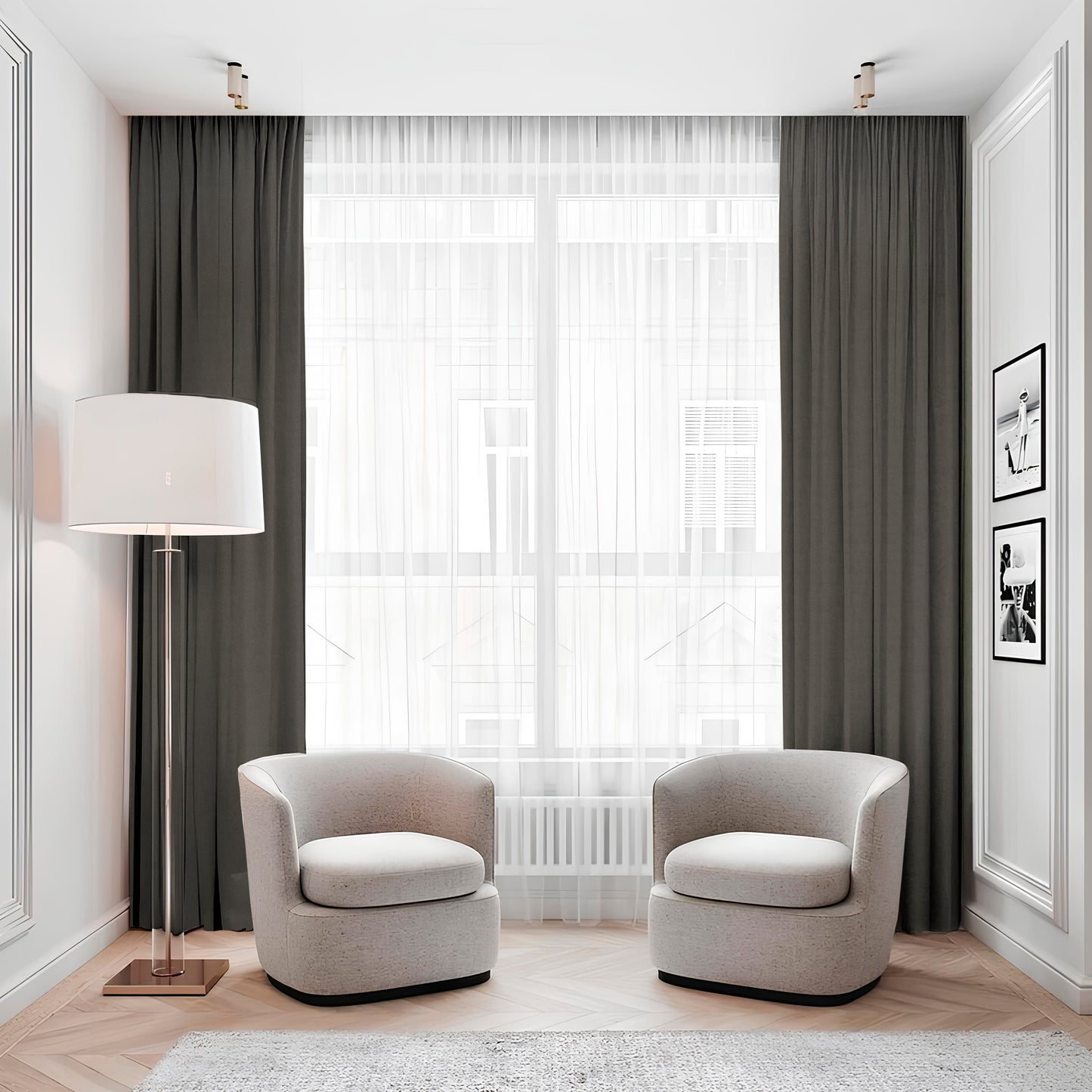 Linen Curtain Gray Beige