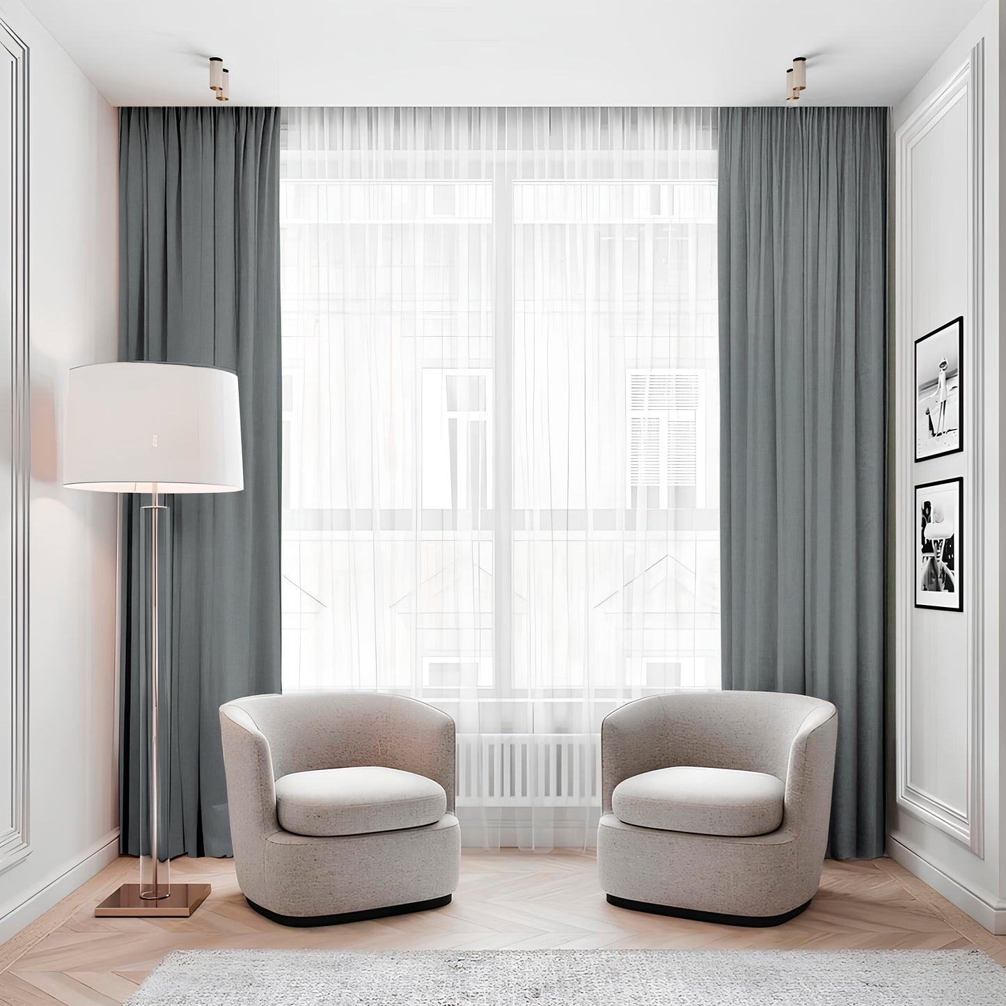 Linen Curtain Gray