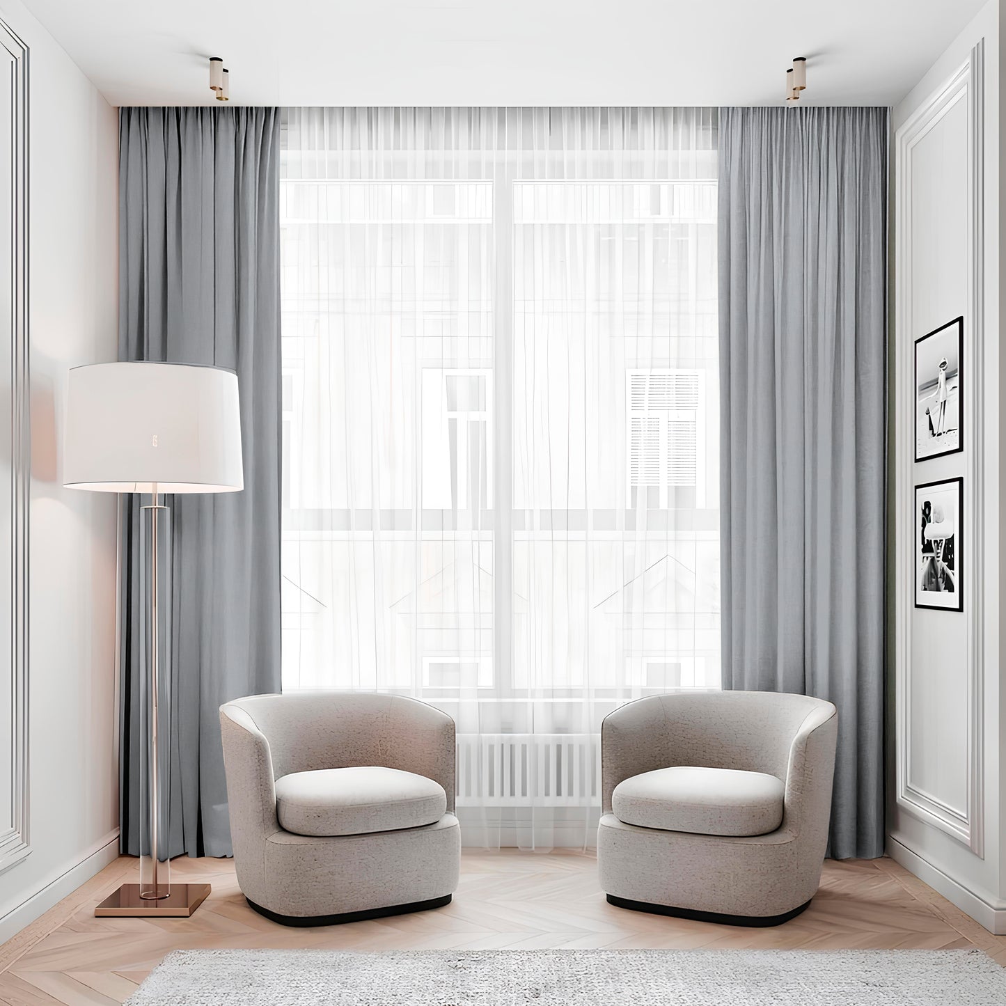 Linen Curtain Light Blue