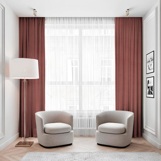 Linen Curtain Terracotta