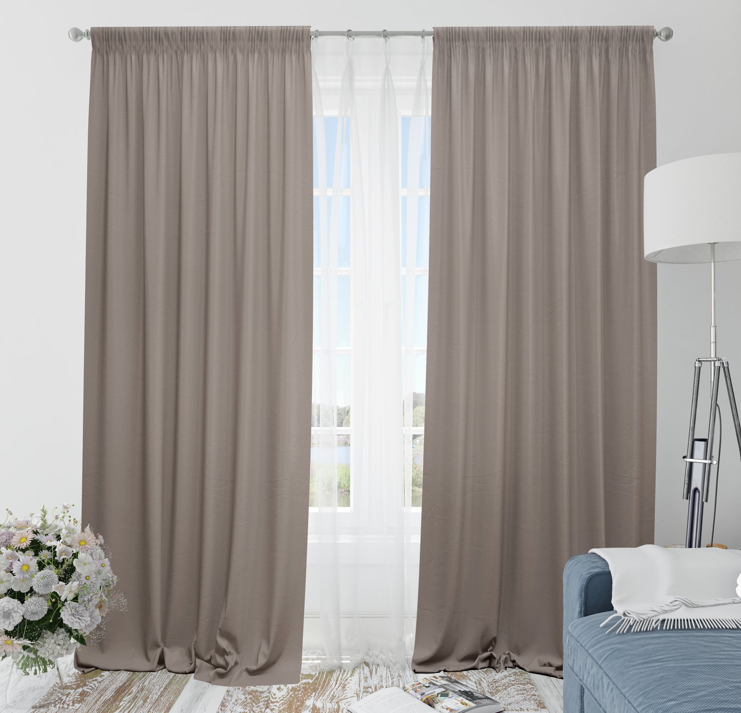 Blackout Curtain Dark Beige