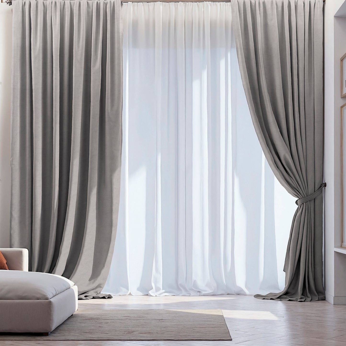 Velvet Curtain “Peking” Gray Pearl