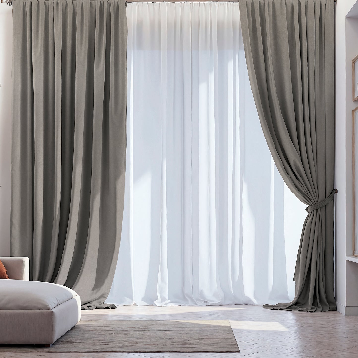 Velvet Curtain “Peking” Beige-Gray