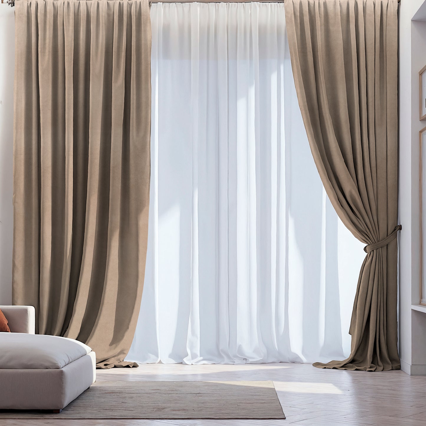 Velour Curtain “Peking” Beige