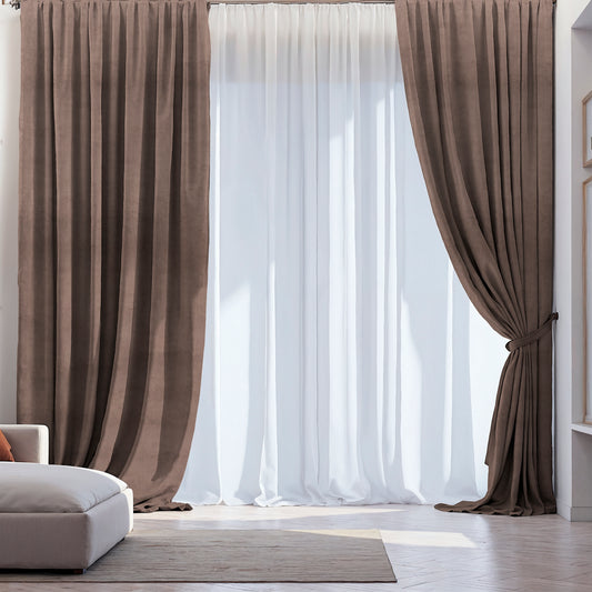 Velvet Curtain “Peking” Oak Bark