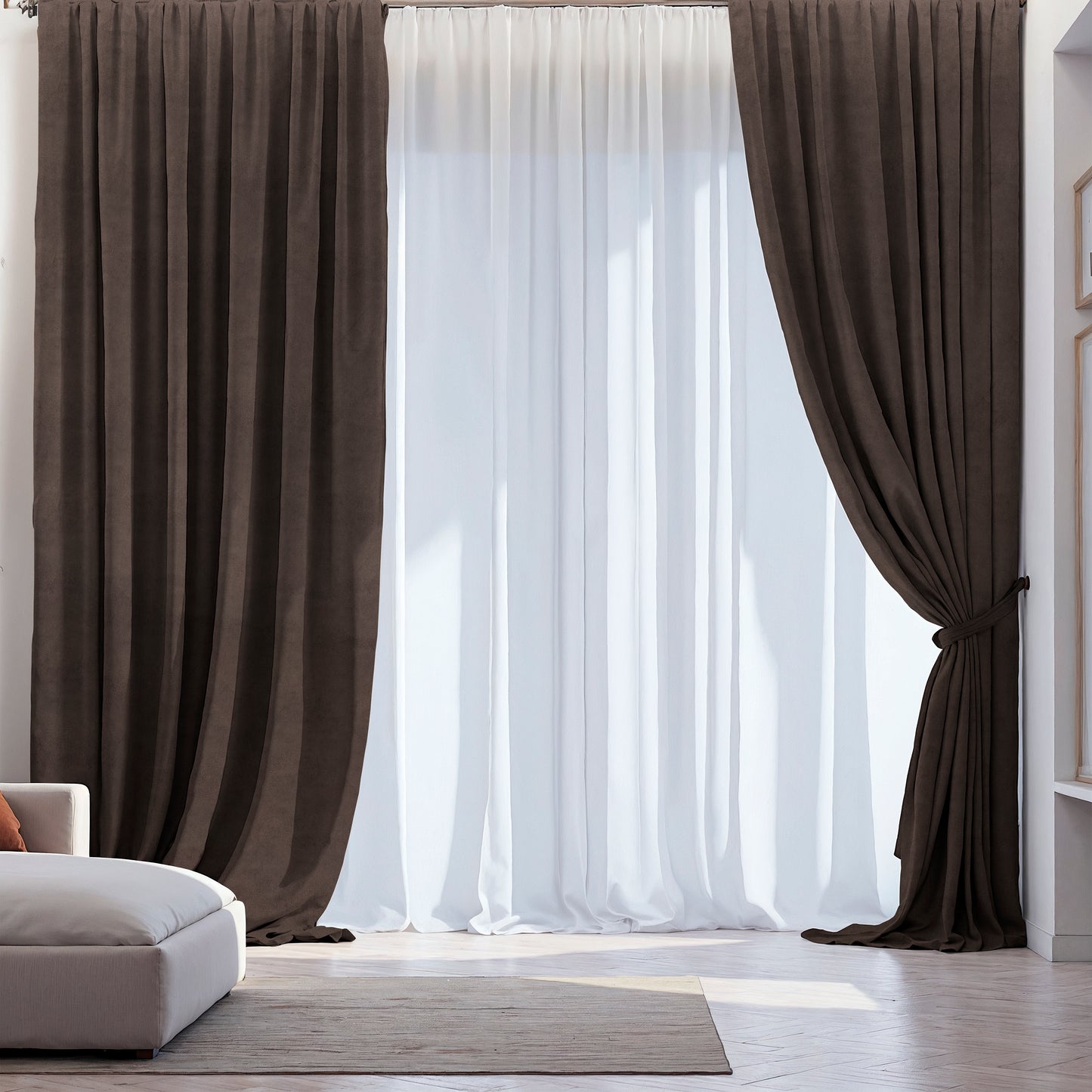 Velvet Curtain “Peking” Dark Brown