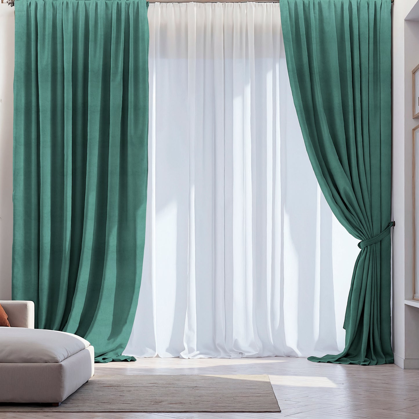 Velvet Curtain “Peking” Green Tea Shade