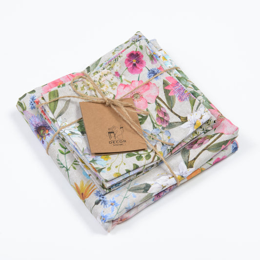 “French Garden” Set: Tablecloth with 6 Napkins