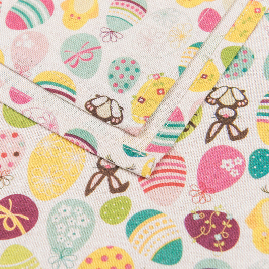 Easter Table Set - Runner 140×50 cm and 4 Beige Napkins 45×45 cm