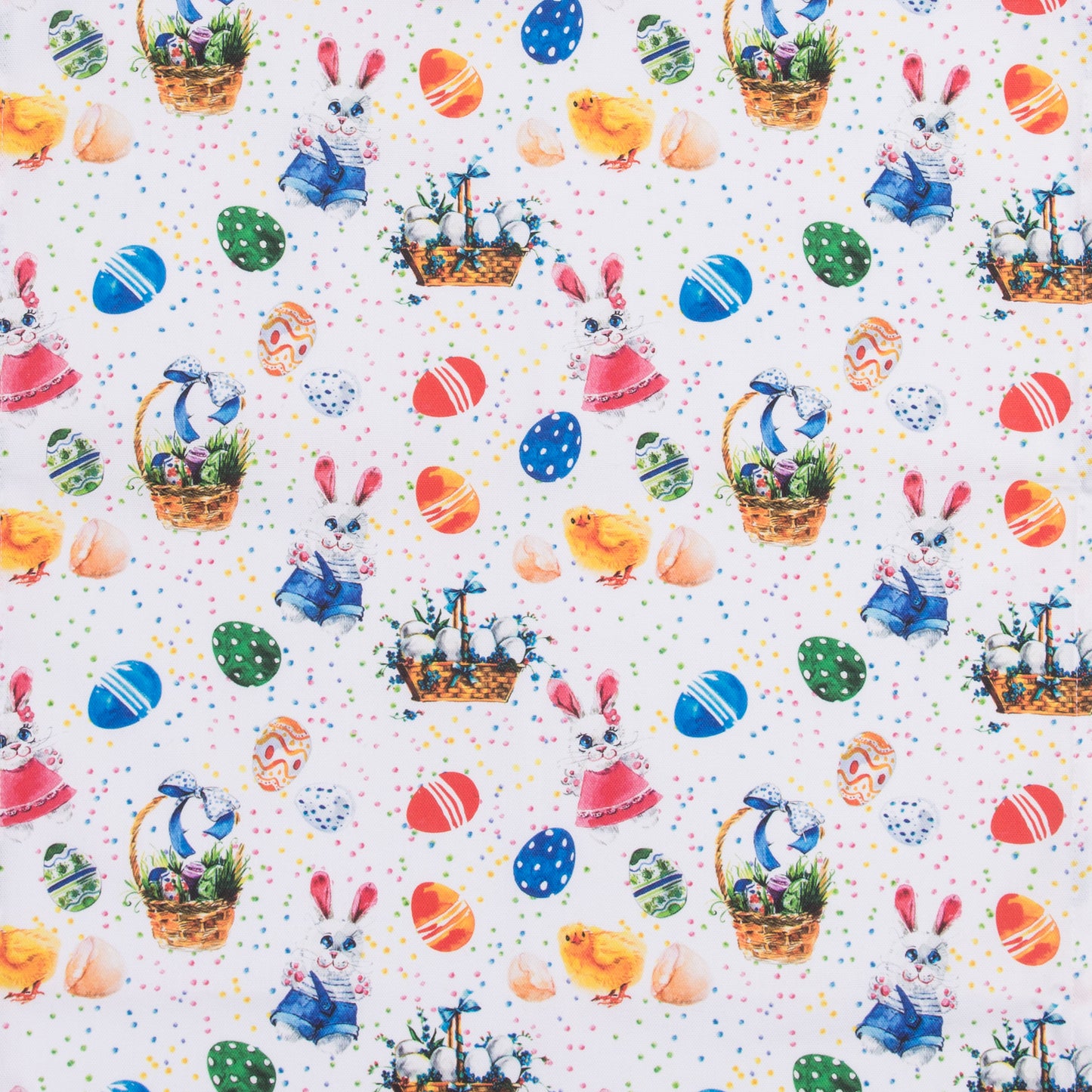 Easter Table Set - Runner 140×50 cm and 4 Orange Napkins 45×45 cm