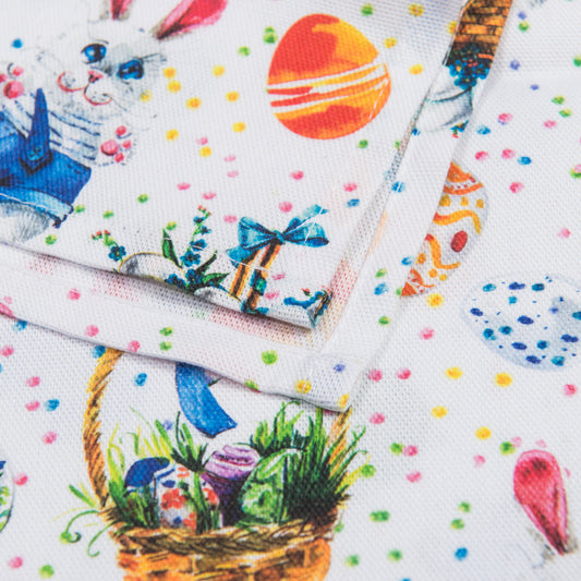 Easter Table Set - Runner 140×50 cm and 4 Light Blue Napkins 45×45 cm