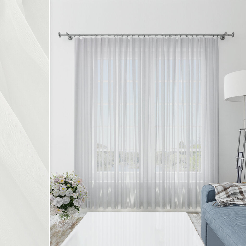 Milk White Voile Sheer Curtain